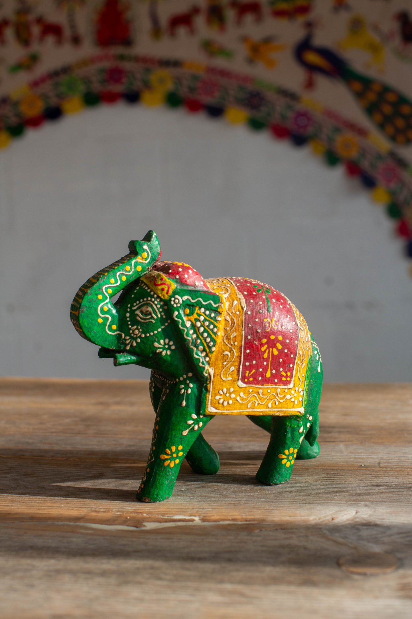 Small Hand Painted Wooden Elephant