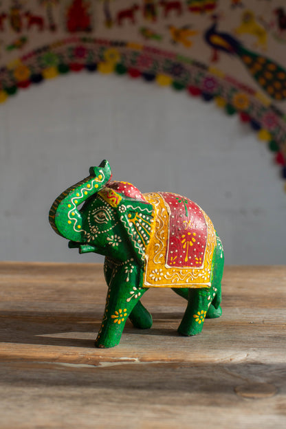 Small Hand Painted Wooden Elephant
