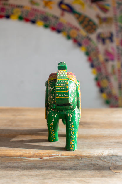 Small Hand Painted Wooden Elephant