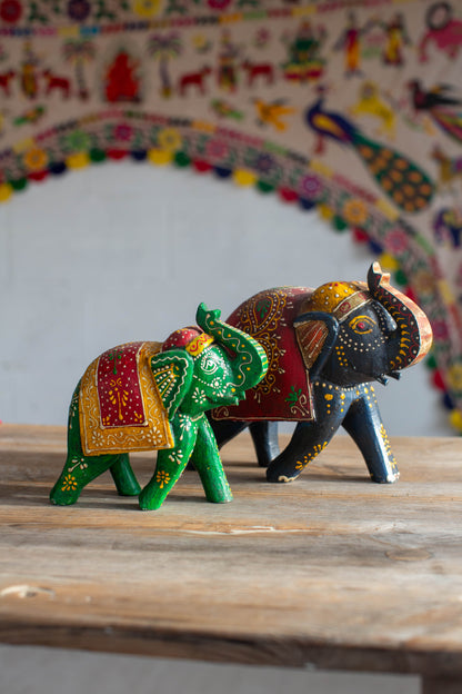 Small Hand Painted Wooden Elephant