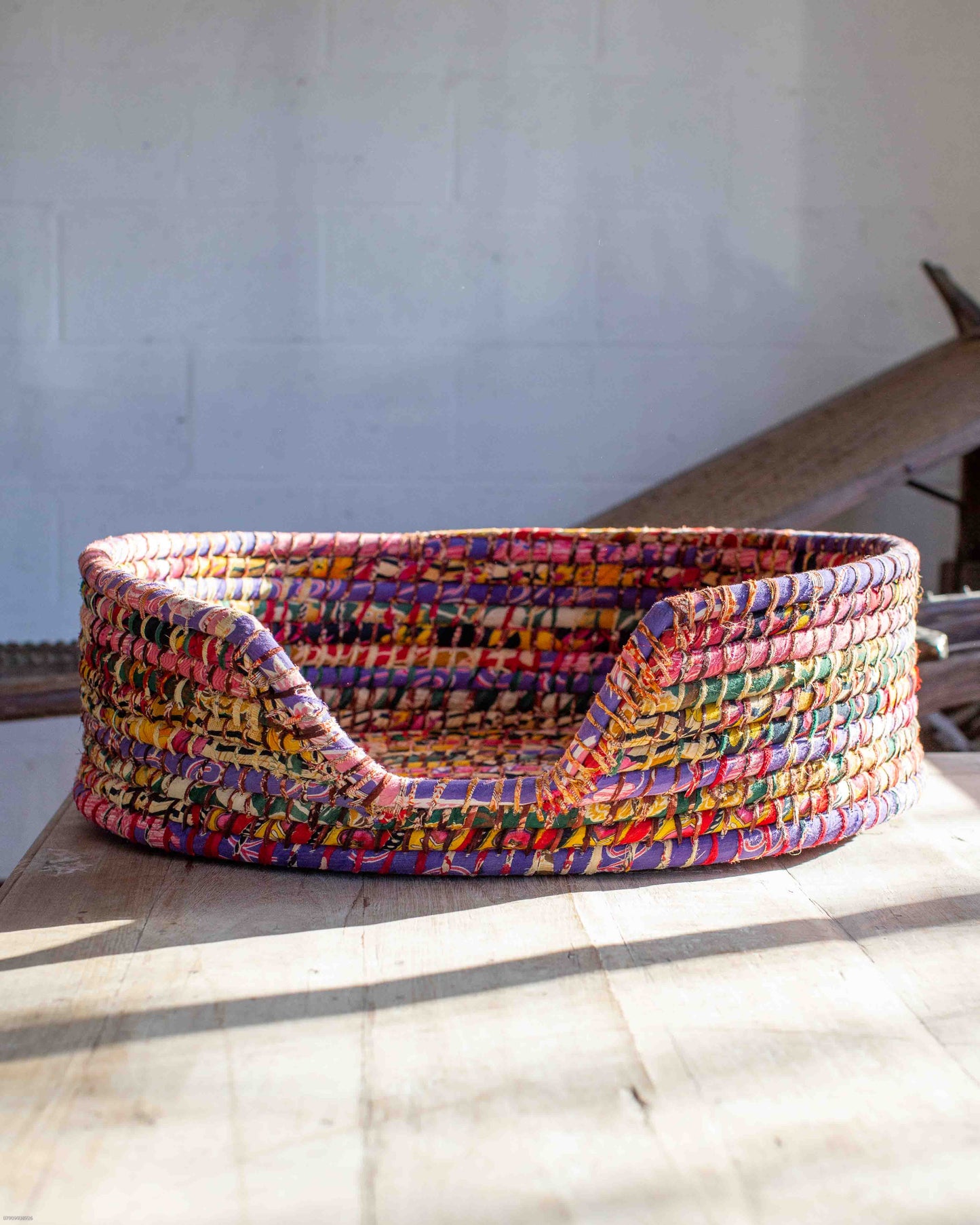 Medium Recycled Sari Dog Baskets - 10