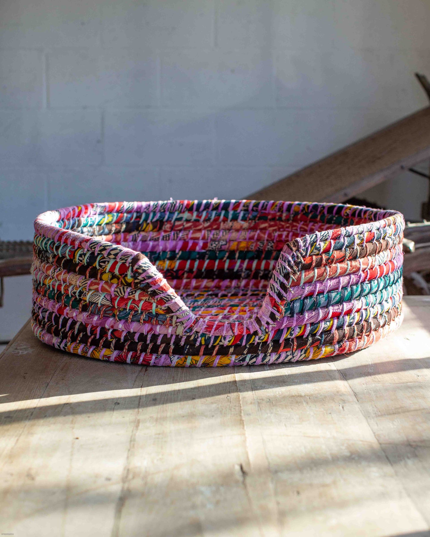Medium Recycled Sari Dog Baskets - 15