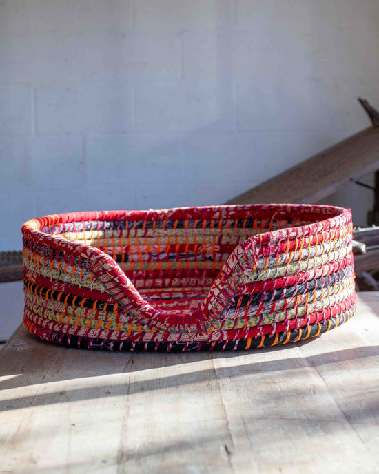 Medium Recycled Sari Dog Baskets - 16