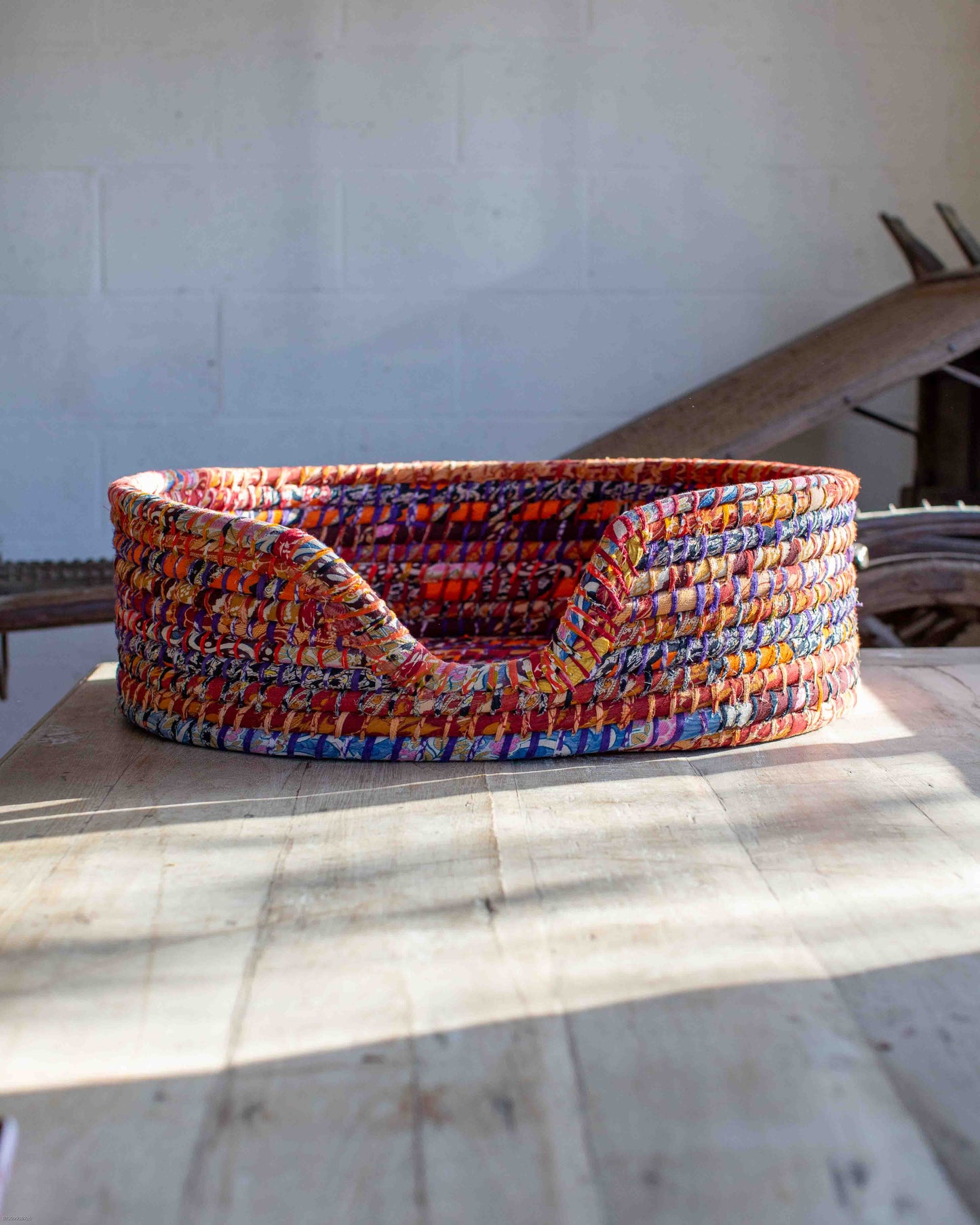 Medium Recycled Sari Dog Baskets - 17