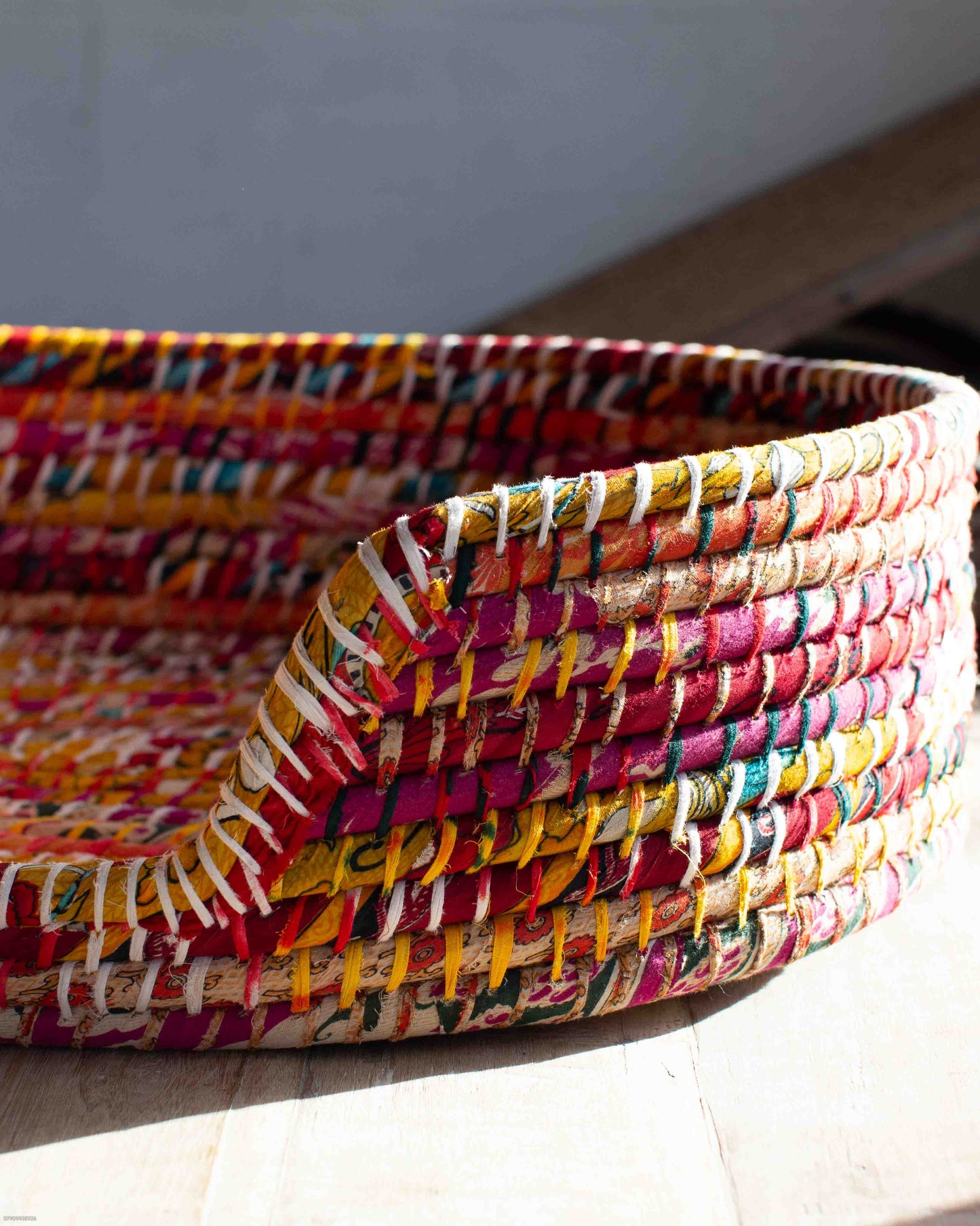 Medium Recycled Sari Dog Baskets - 1