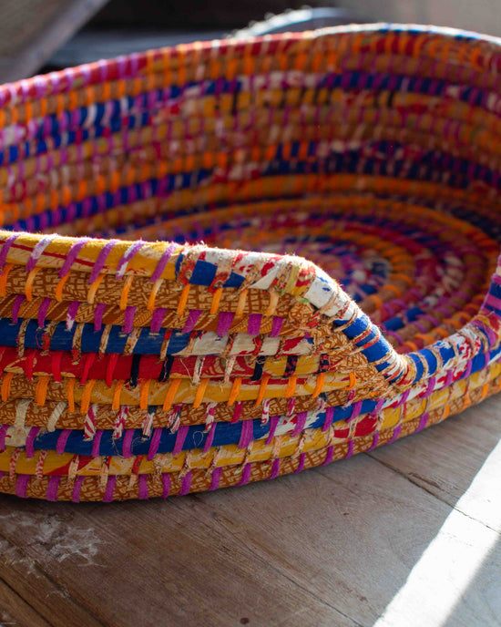 Medium Recycled Sari Dog Baskets - 21