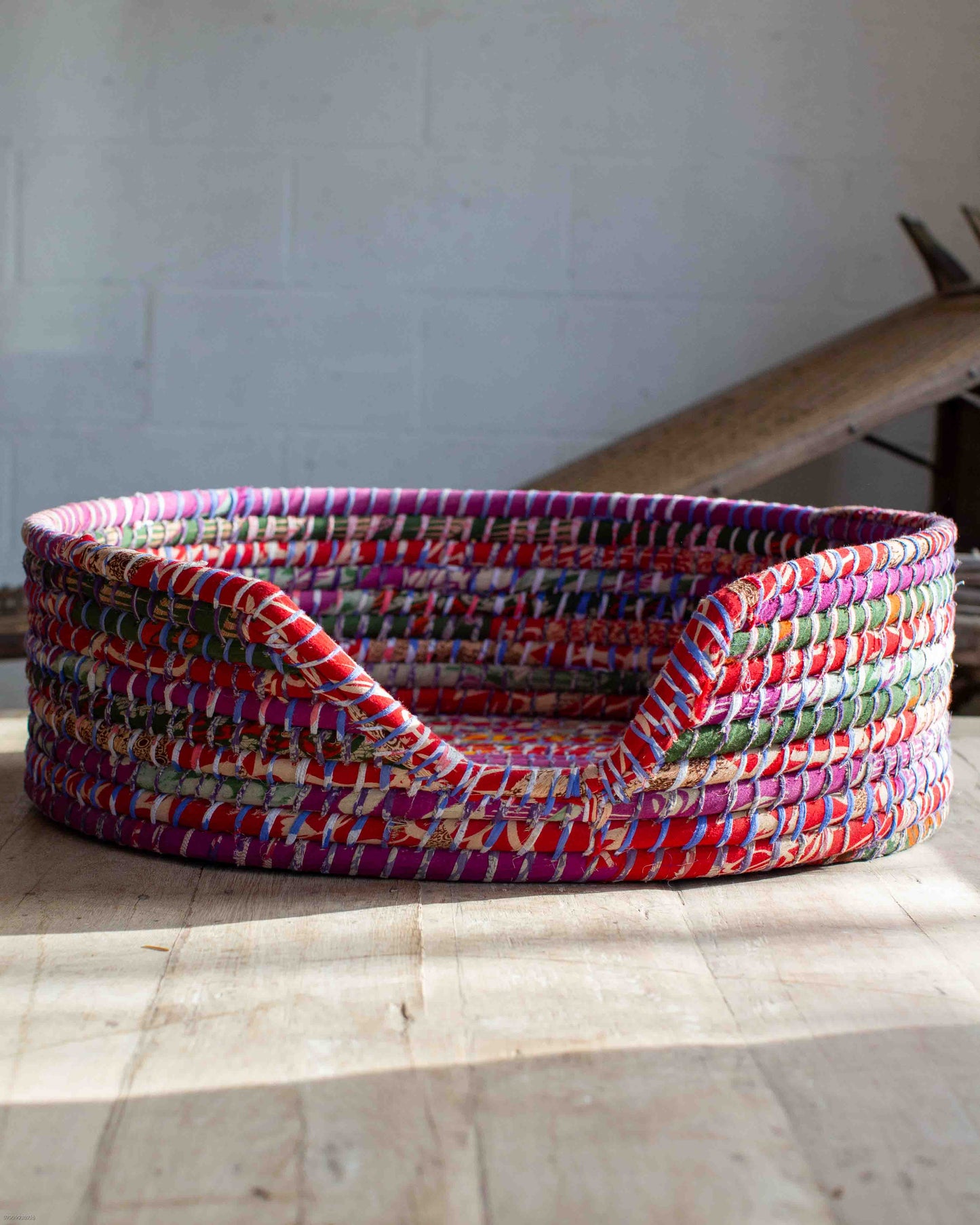 Medium Recycled Sari Dog Baskets - 27