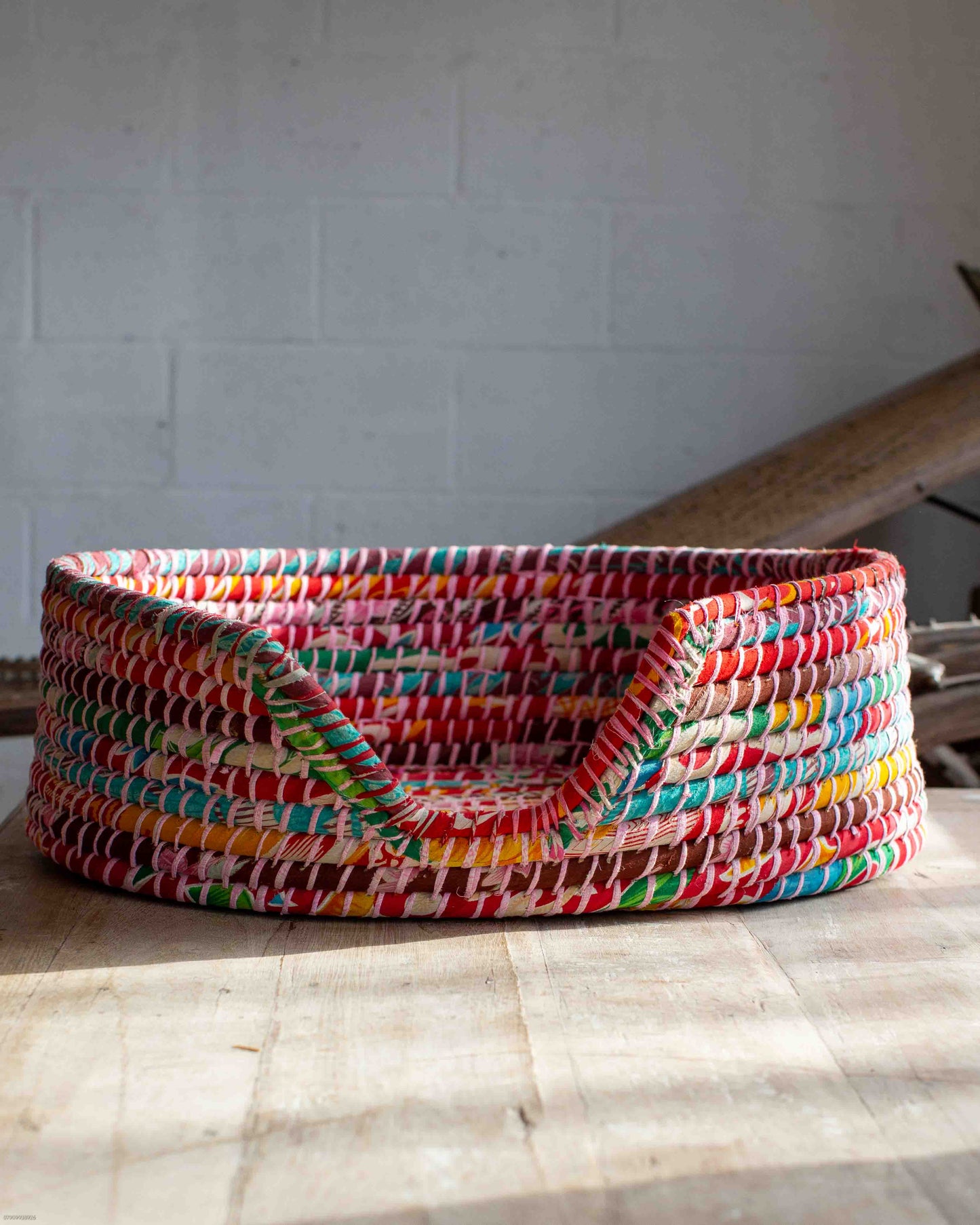Medium Recycled Sari Dog Baskets - 28