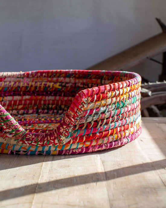 Medium Recycled Sari Dog Baskets - 3