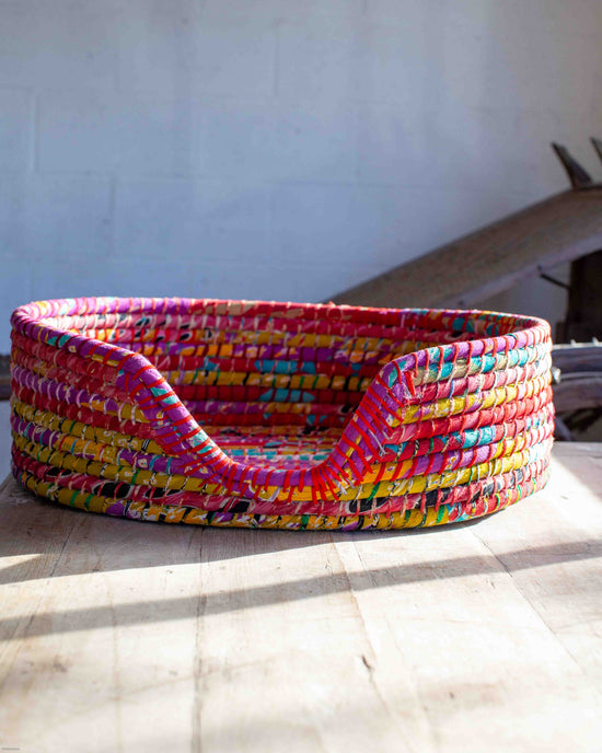 Medium Recycled Sari Dog Baskets - 5