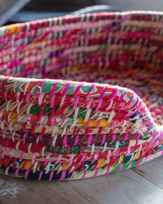 Medium Recycled Sari Dog Baskets - 6