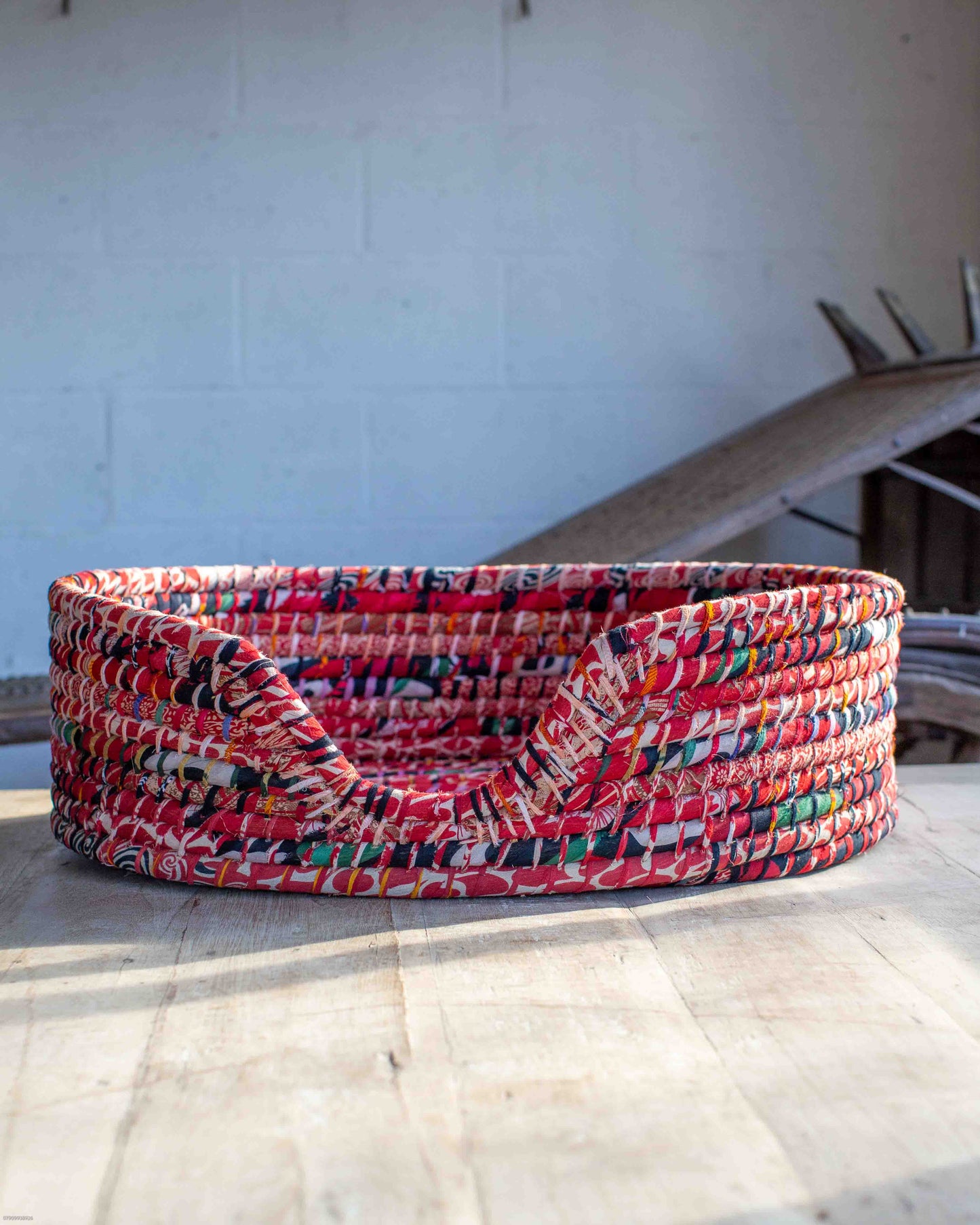 Medium Recycled Sari Dog Baskets - 8
