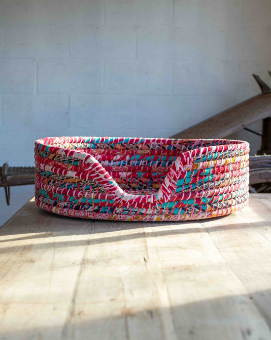 Medium Recycled Sari Dog Baskets - 9