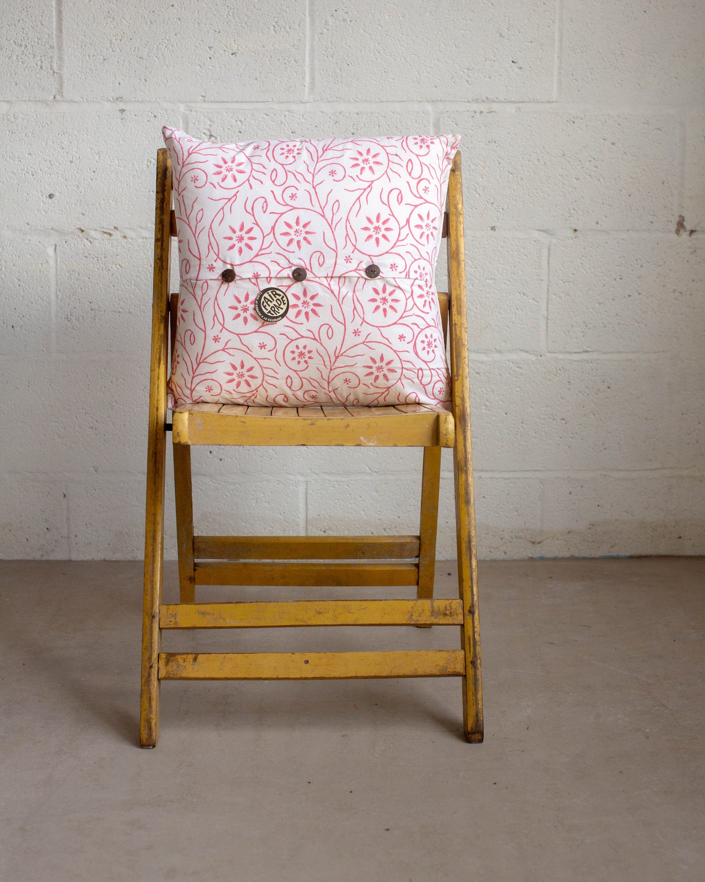 Pink Print Block Cushion Cover