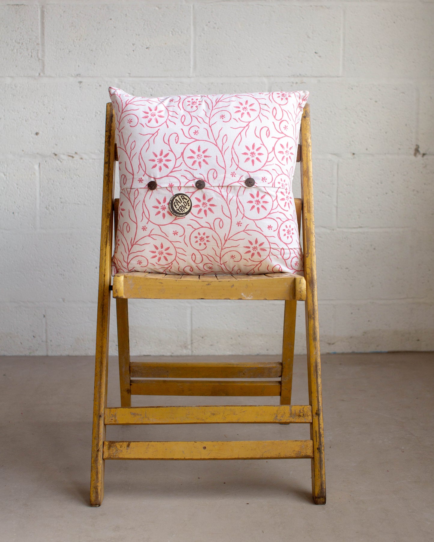 Pink Print Block Cushion Cover