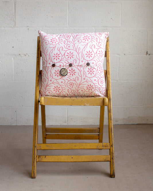 Pink Print Block Cushion Cover