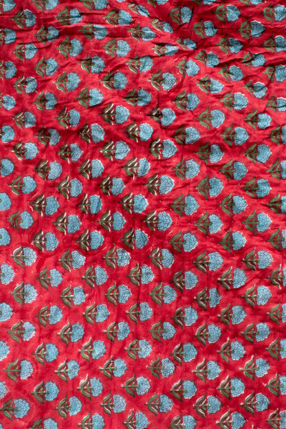 Print Block Padded Quilt - Stanton Red