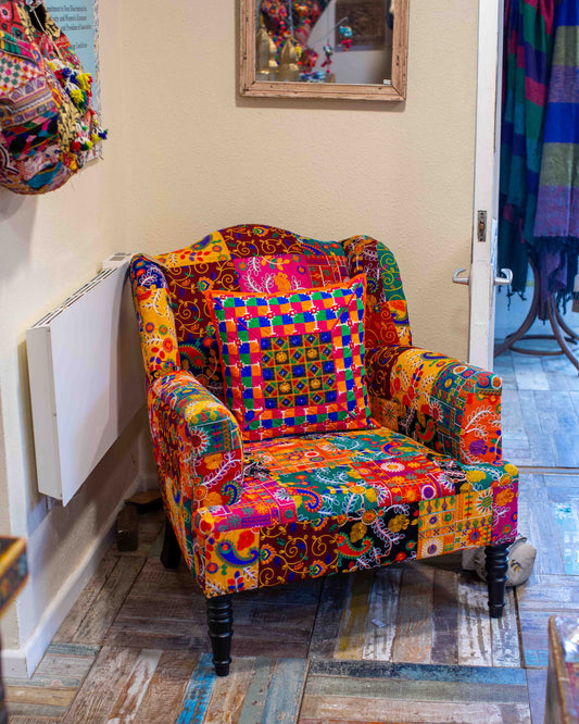 Patchwork Embroidered Arm Chair