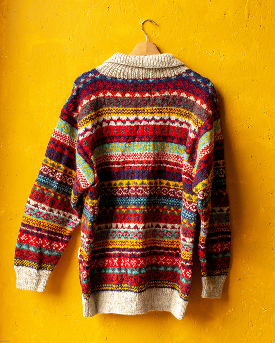 Hand Knitted Wool 'Fairisle' Cardigan
