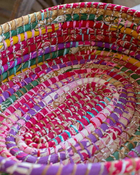 Small Recycled Sari Dog Basket - 19