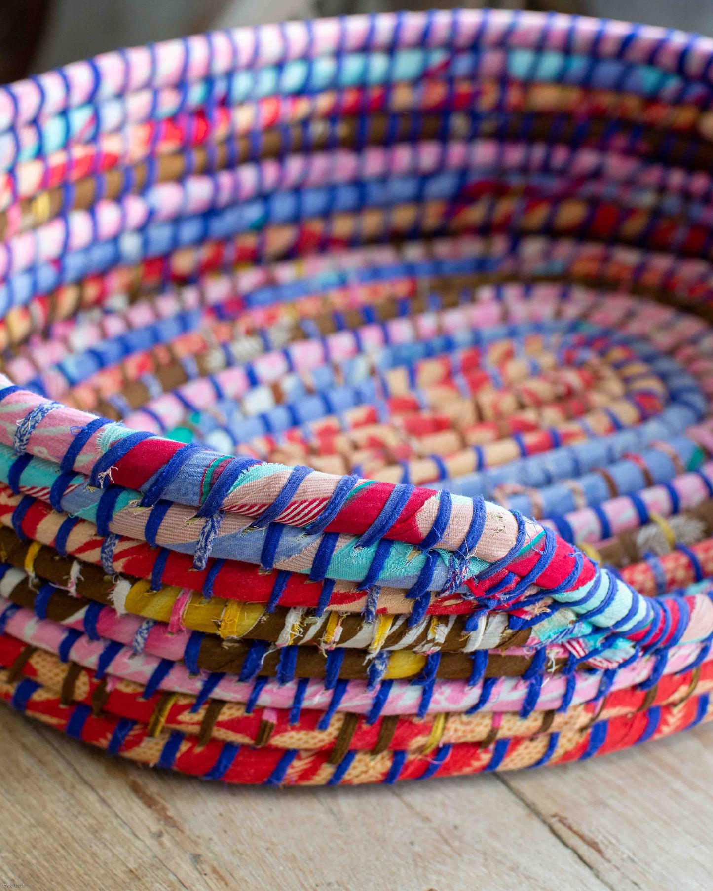 Small Recycled Sari Dog Basket - 25