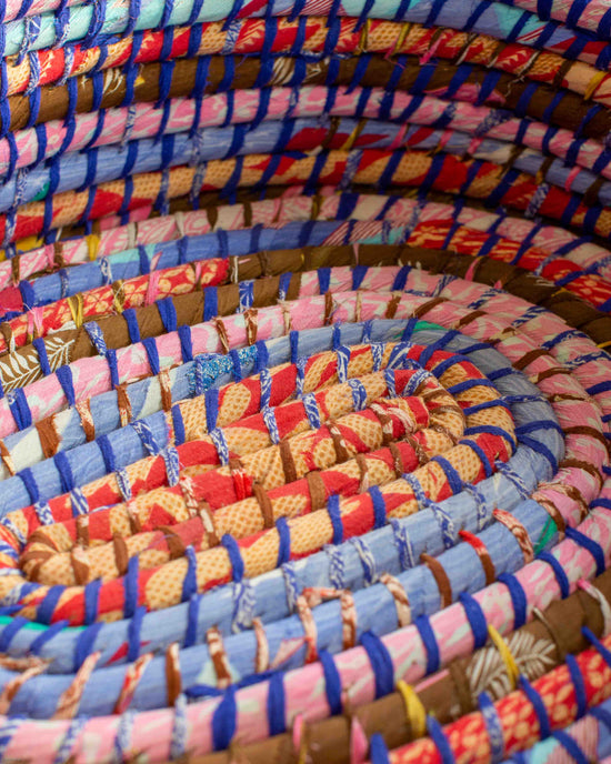Small Recycled Sari Dog Basket - 25