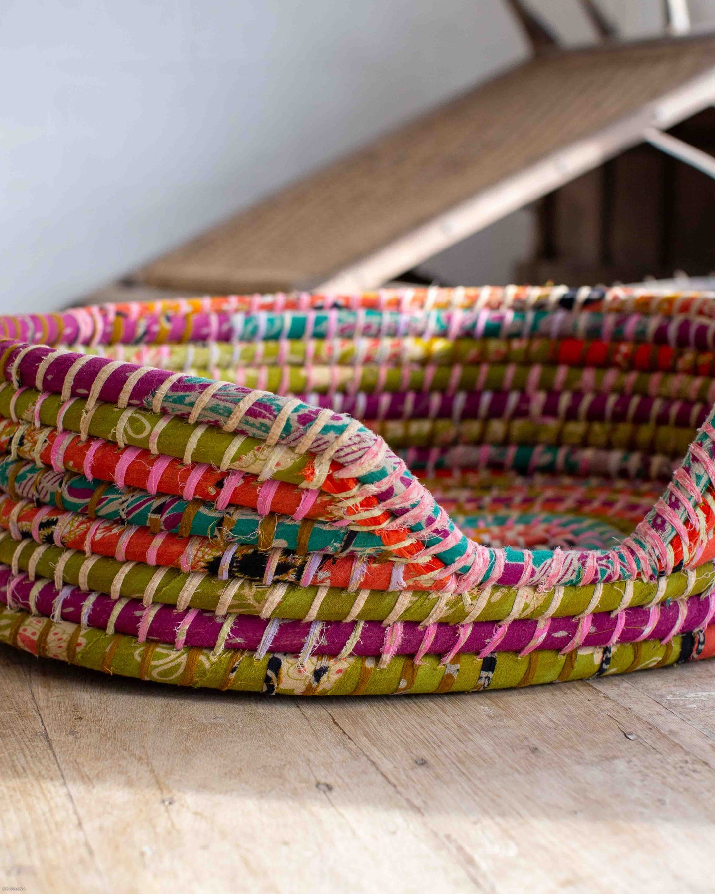 Small Recycled Sari Dog Basket - 26