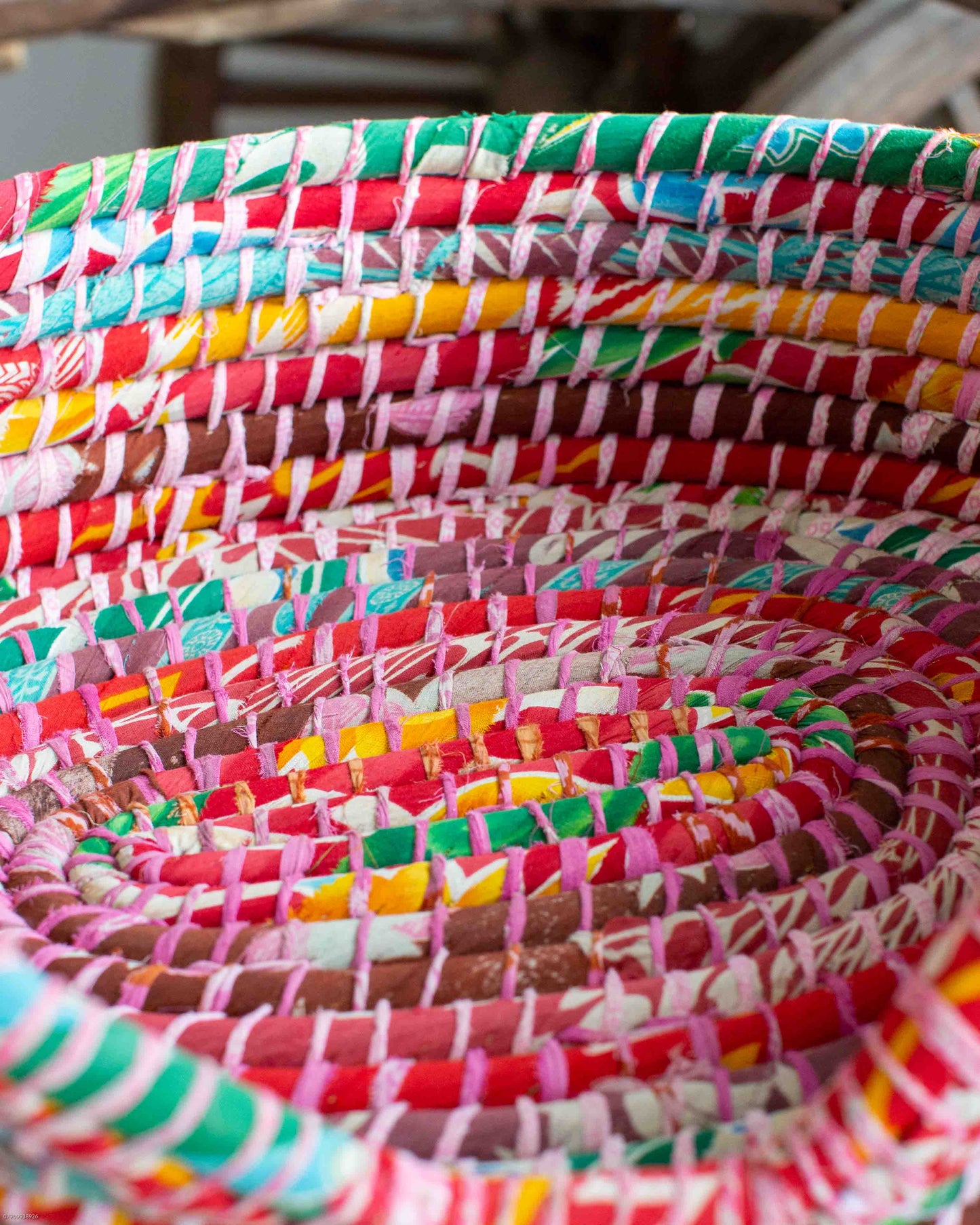 Small Recycled Sari Dog Basket - 27