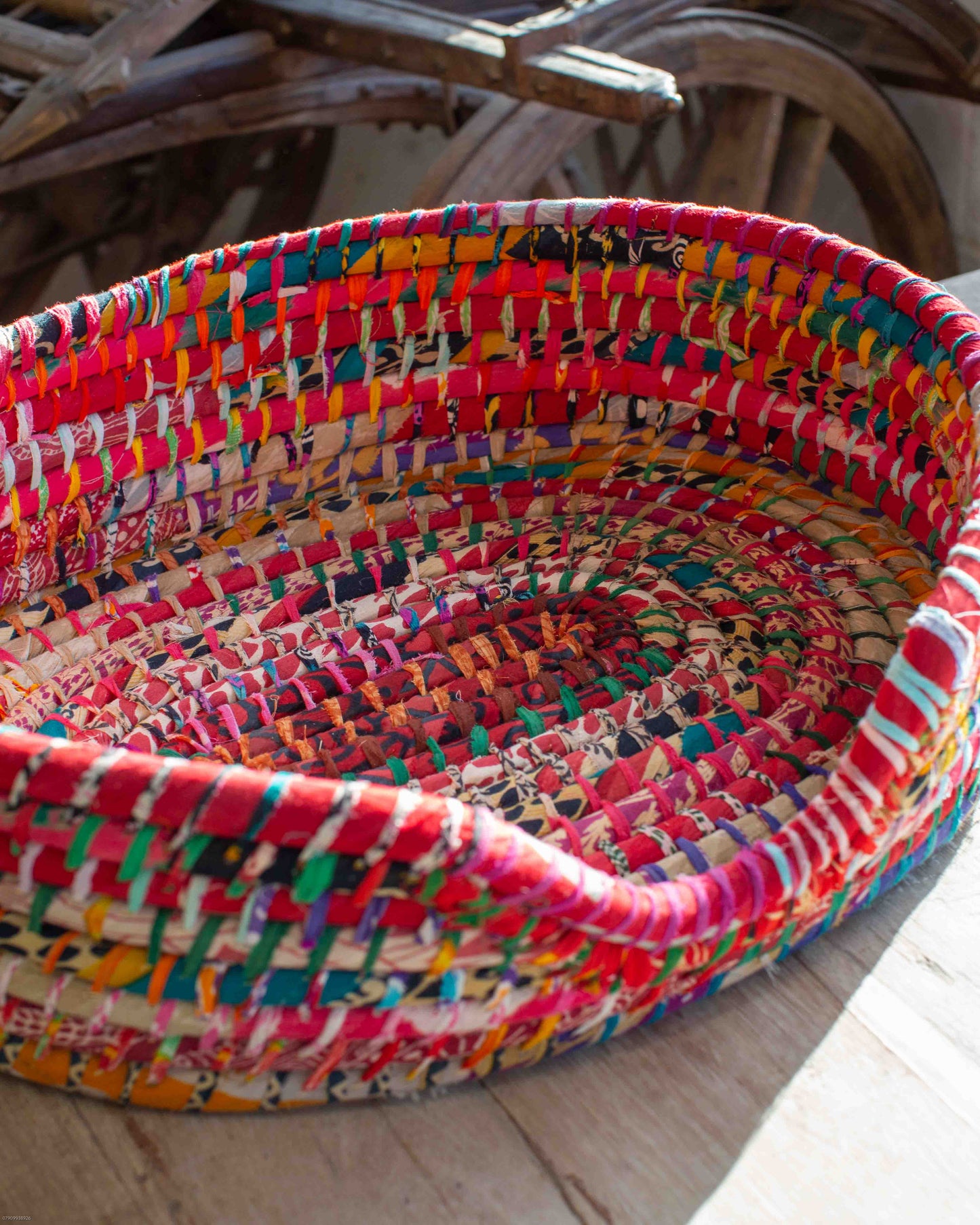 Small Recycled Sari Dog Basket - 3