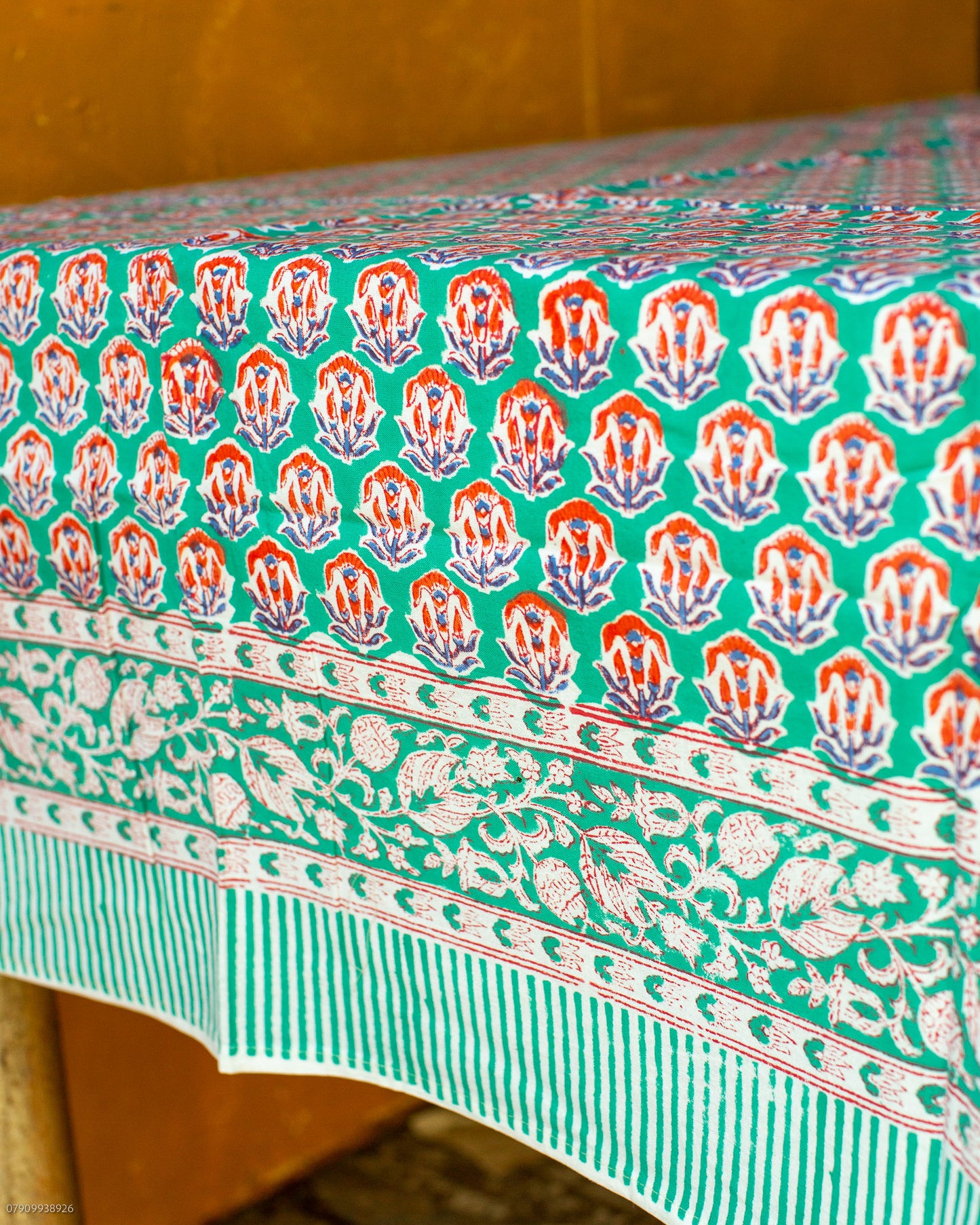 Print Block Tablecloth/Bed Cover