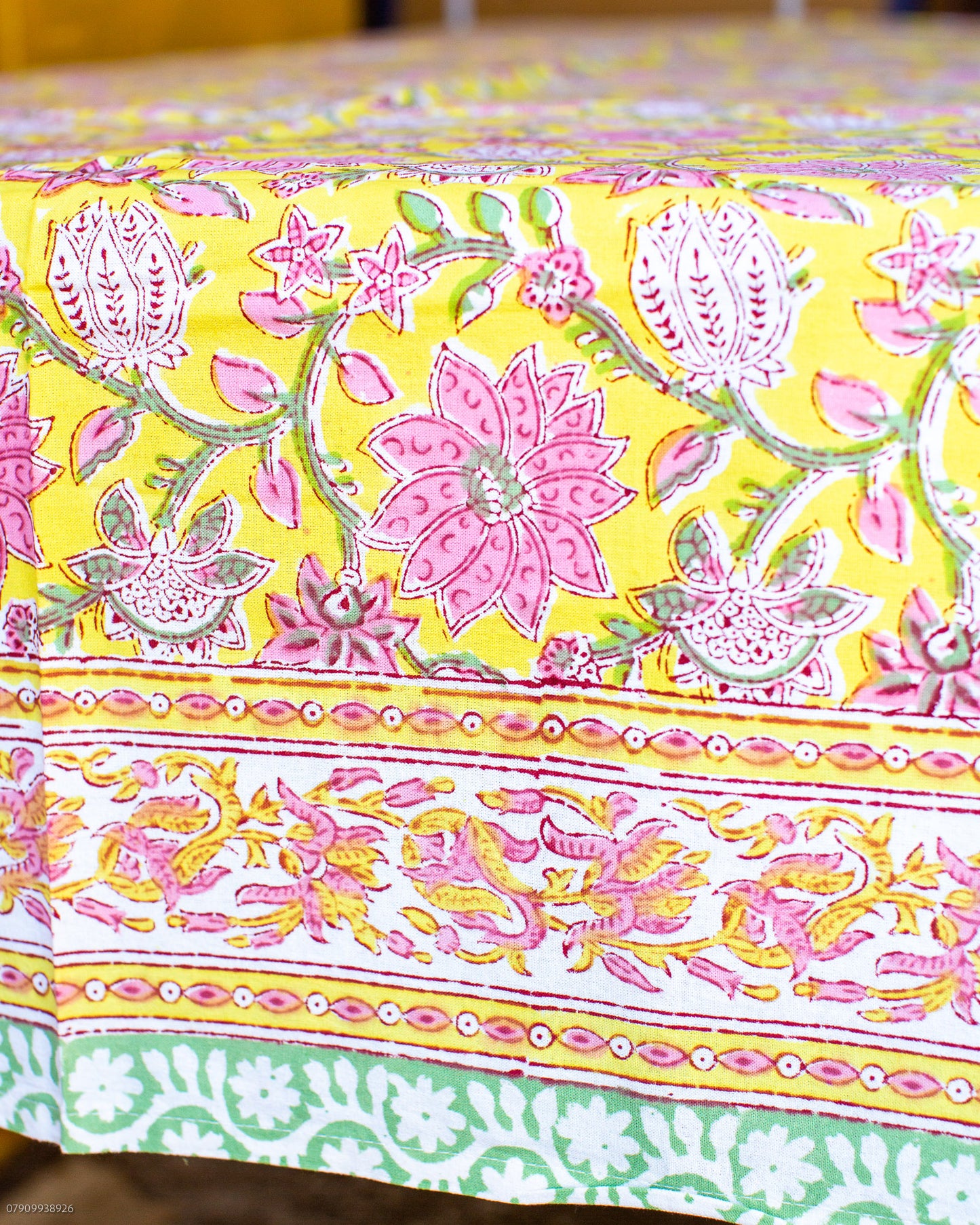 Print Block Tablecloth/Bed Cover