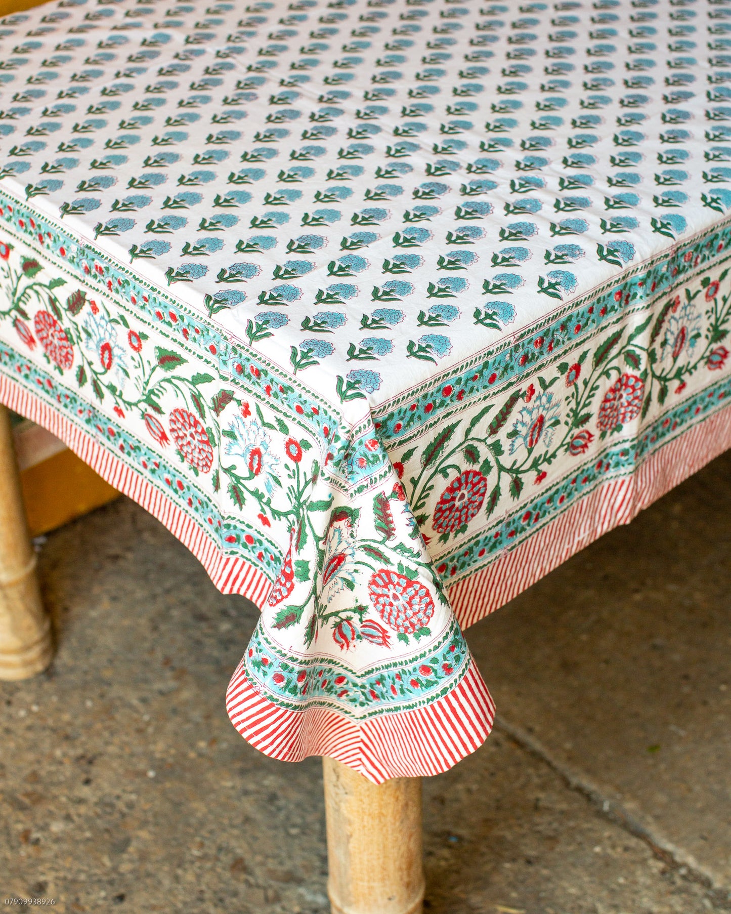 Stanton Print Block Tablecloth/Bed Cover c