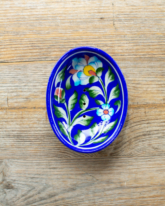 Blue Flower Jaipur Soap Holder