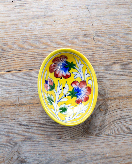 Yellow Jaipur Soap Holder