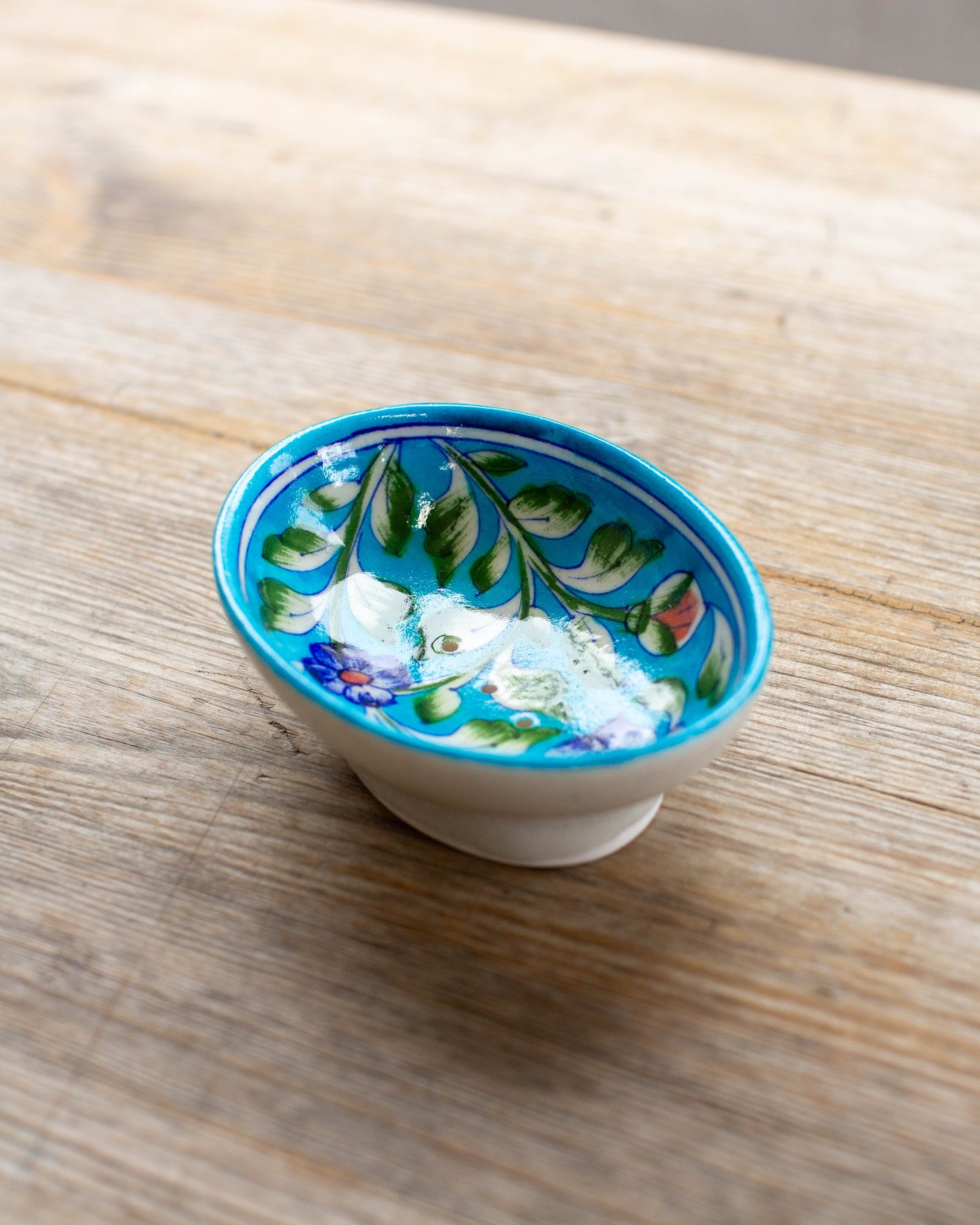 Turquoise & Blue Flower Jaipur Soap Holder
