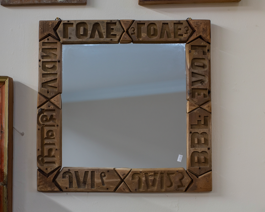 Square Carved Mirror