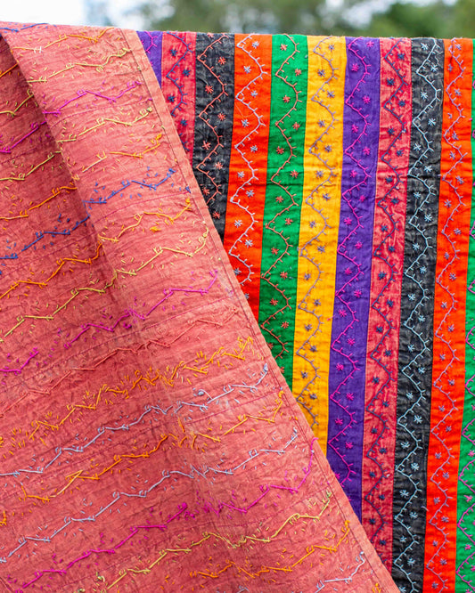 Stripe Kantha Throw 220 x 270cm
