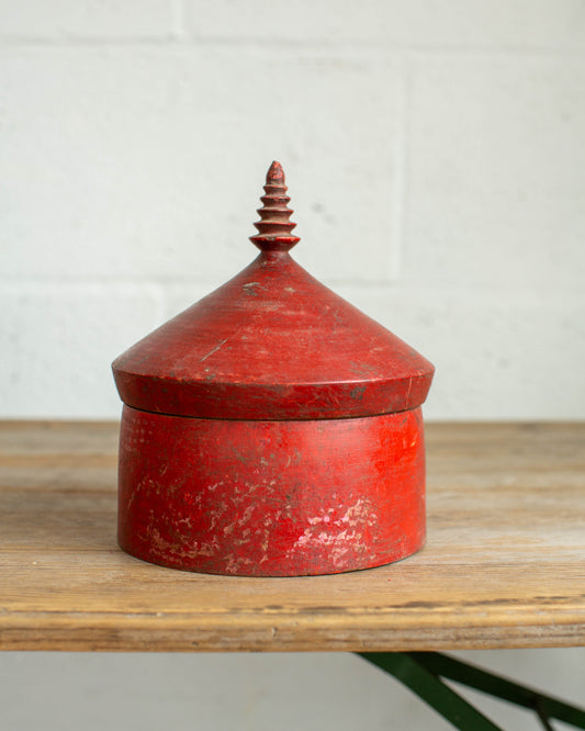 Assorted Vintage Red Lacquer Tikka Box