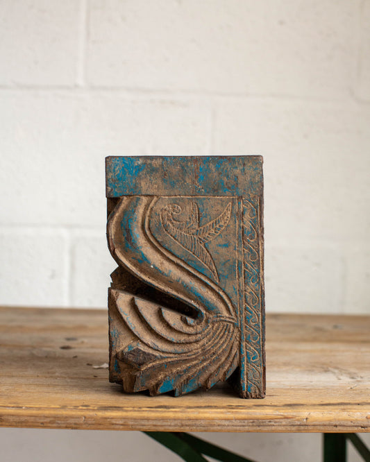 Wooden Carved Pillar Candle Holder - 2