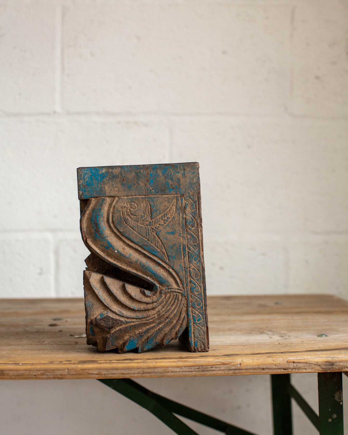 Wooden Carved Pillar Candle Holder - 2