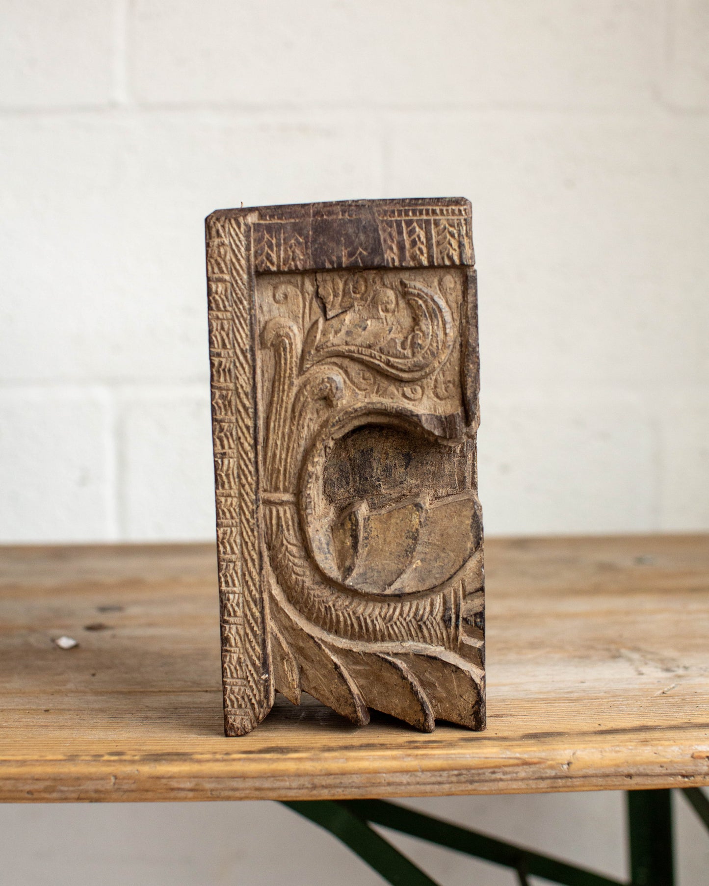 Wooden Carved Pillar Candle Holder - 3