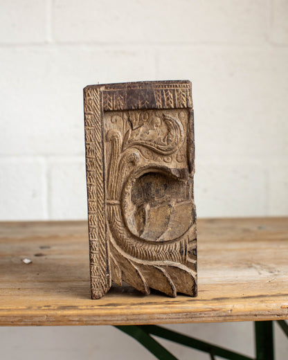 Wooden Carved Pillar Candle Holder - 3