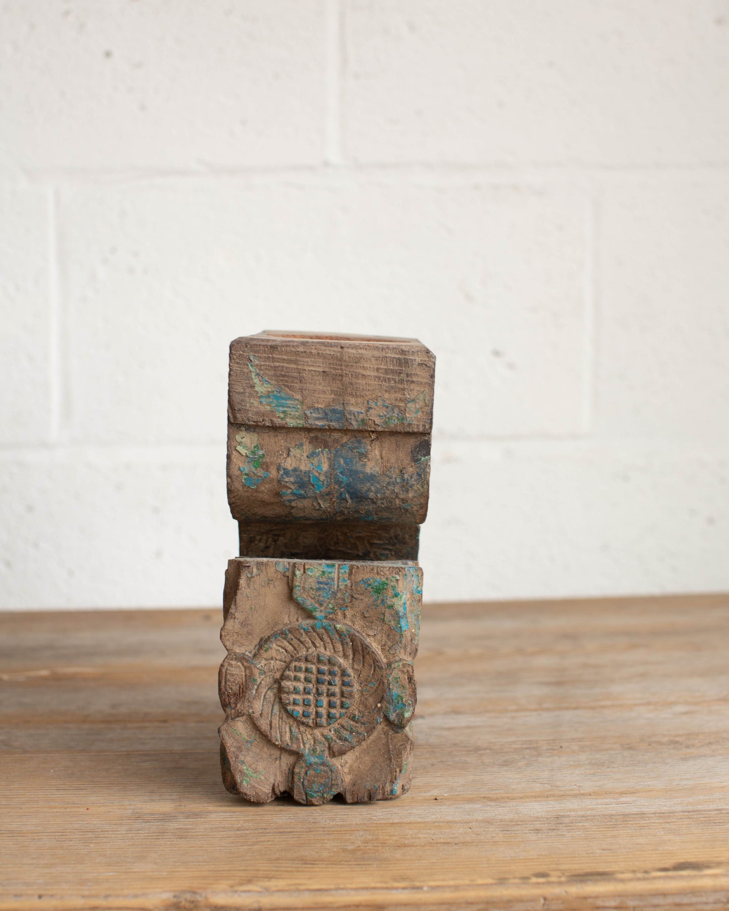 Wooden Carved Candle Pillar - 1