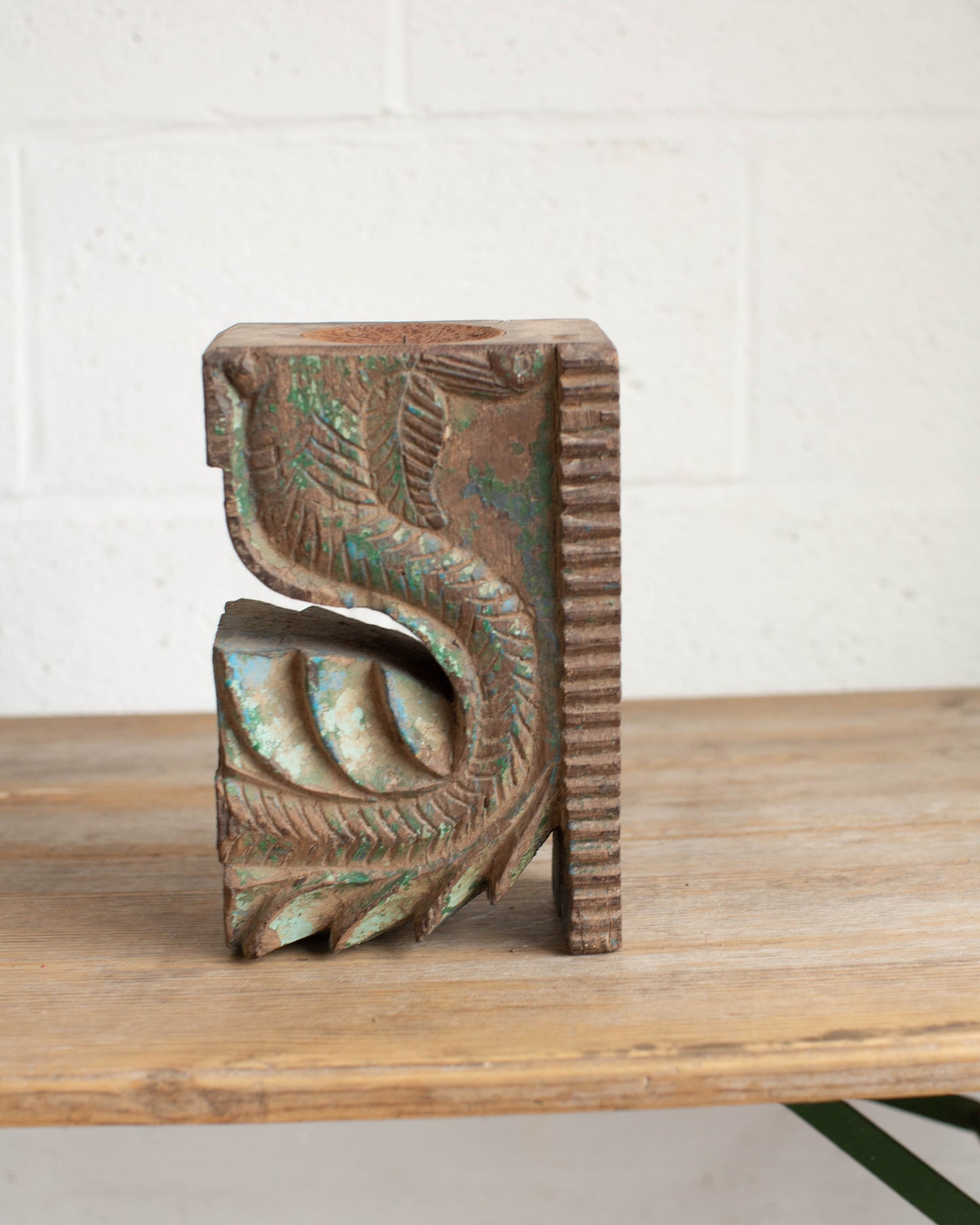 Wooden Carved Candle Pillar - 1