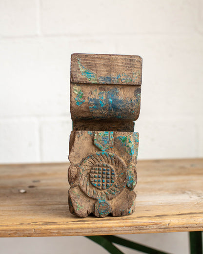 Wooden Carved Candle Pillar - 1