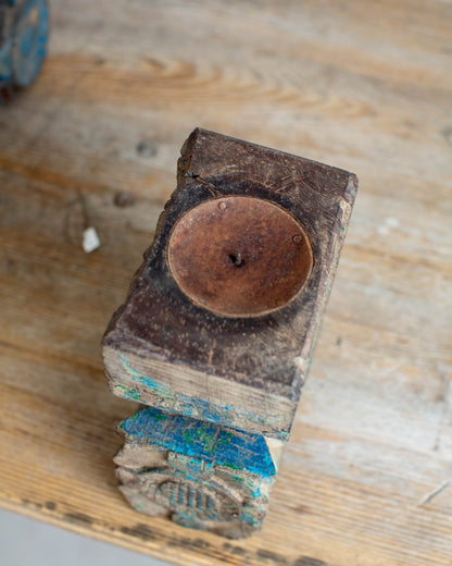 Wooden Carved Candle Pillar - 1