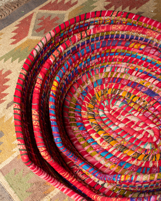 Recycled Sari Dog Basket - 6