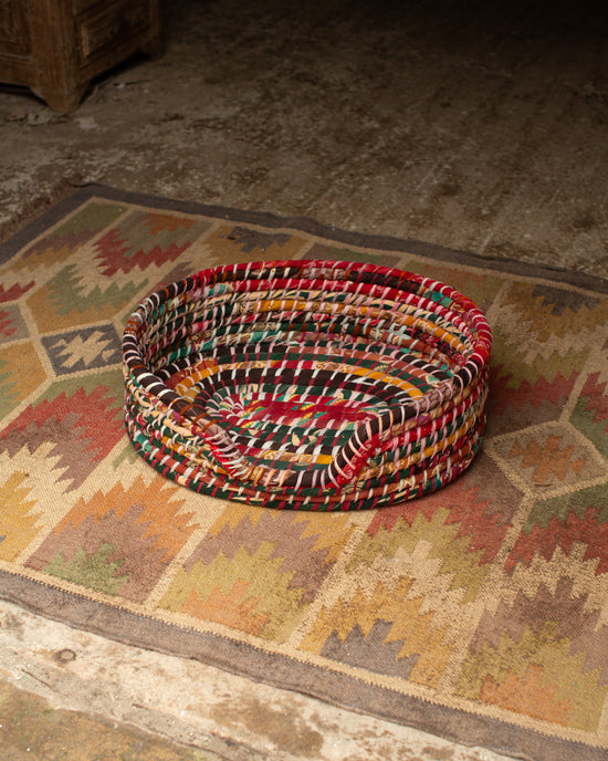 Recycled Sari Dog Basket - 8