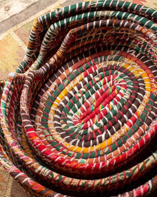 Recycled Sari Dog Basket - 8