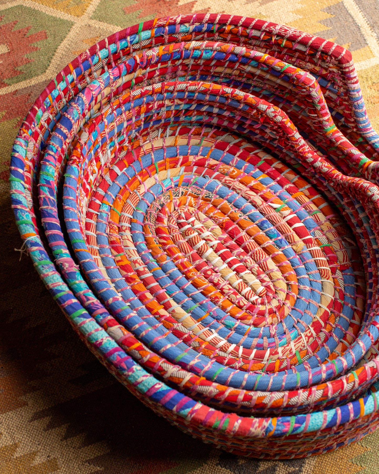 Recycled Sari Dog Basket - 4